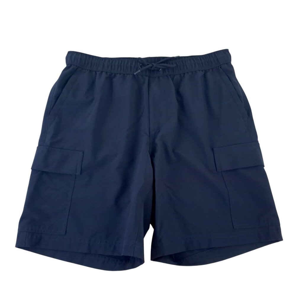 Solaris Active Navy Blue Cargo Shorts Mens 30" Elastic Drawstring Waist